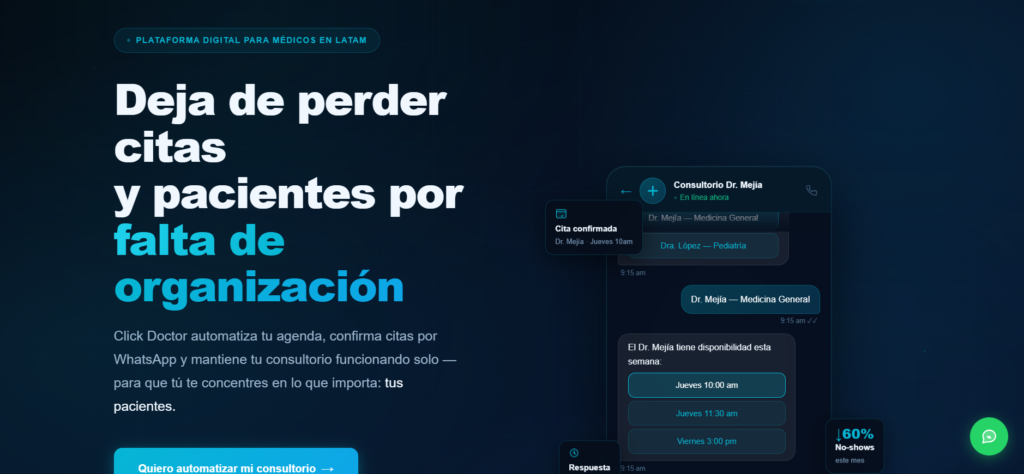 Click Doctor — Landing profesional para consultorios médicos en LATAM